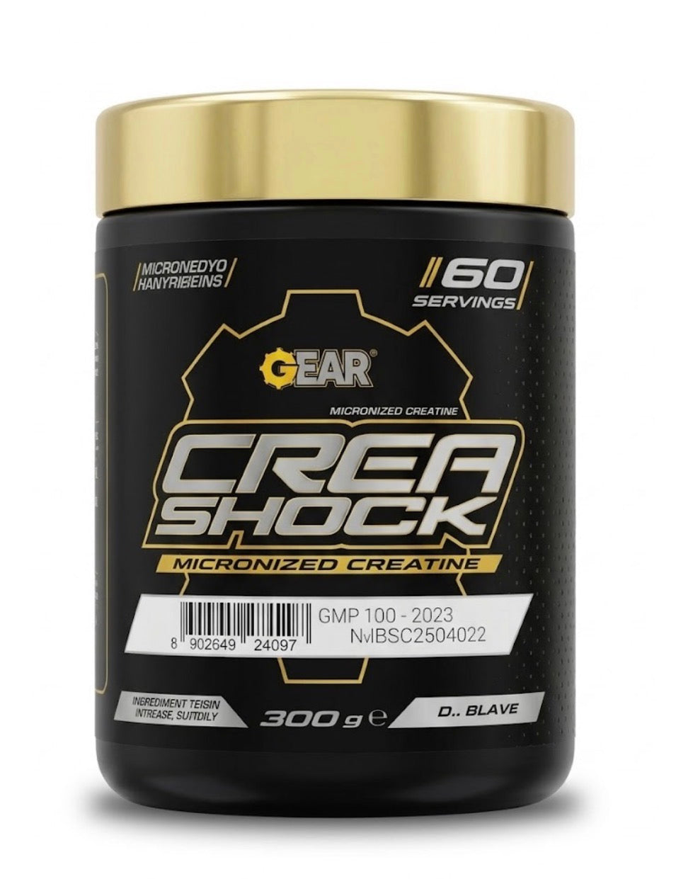 GEAR Sports Nutrition Crea Shock Creatine Monohydrate 500g – 100 Servings | Unflavored